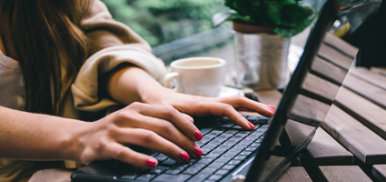 Woman applying for title insurance online